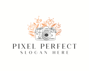 Camera Photography Floral logo design