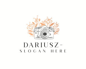 Image - Camera Photography Floral logo design