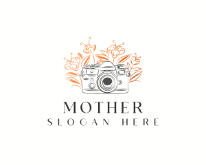 Lens - Camera Photography Floral logo design