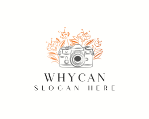 Vlogging - Camera Photography Floral logo design