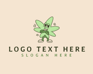 Cartoon - Marijuana Weed Leaf logo design