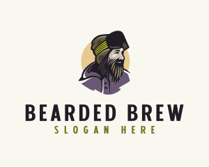 Bearded Man Skier logo design