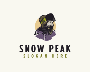 Skiing - Bearded Man Skier logo design