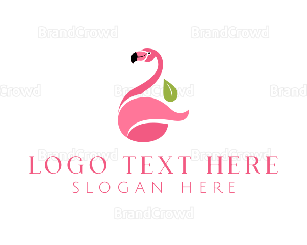 Tropical Flamingo Bird Logo