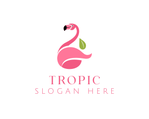 Tropical Flamingo Bird logo design