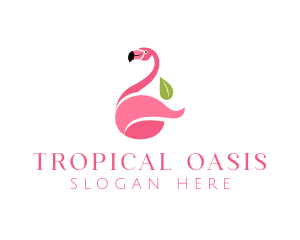 Tropical Flamingo Bird logo design