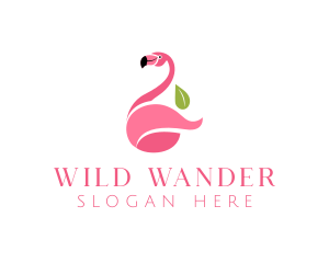 Tropical Flamingo Bird logo design