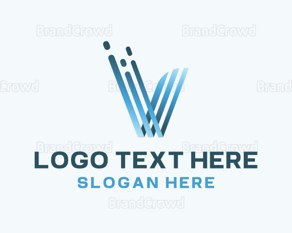 Gradient Stripes Letter V Logo