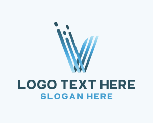 Letter V - Gradient Stripes Letter V logo design