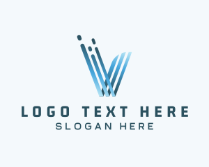 Enterprise - Gradient Stripes Letter V logo design