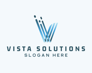 Gradient Stripes Letter V logo design