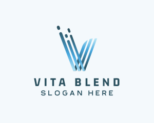 Gradient Stripes Letter V logo design