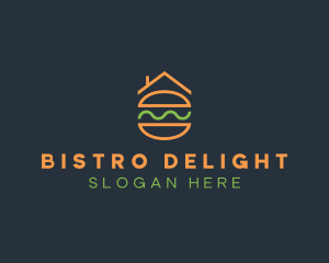 Minimalist Hamburger House logo design