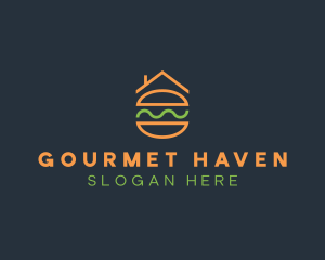 Minimalist Hamburger House logo design