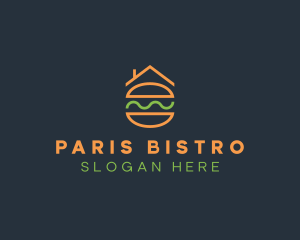 Minimalist Hamburger House logo design