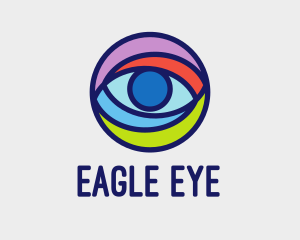 Colorful Digital Eye  logo design