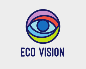 Colorful Digital Eye  logo design