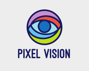 Colorful Digital Eye  logo design