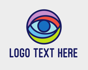 Visual - Colorful Digital Eye logo design