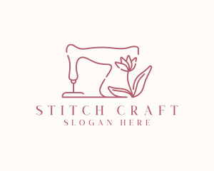 Sewing Seamstress Flower logo design