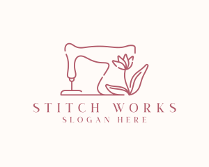 Sewing Seamstress Flower logo design