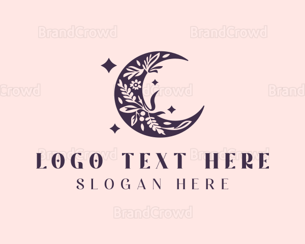 Boho Floral Moon Logo