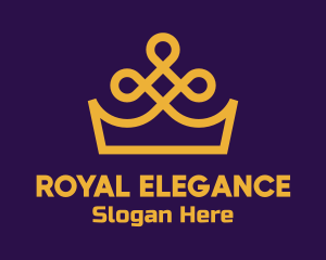 Regalia - Gold Monoline Cross Crown logo design