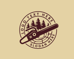 Logger - Carpenter Tree Chainsaw logo design