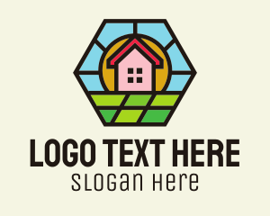 Solar - House Landscape Horizon logo design