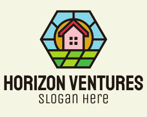 House Landscape Horizon logo design