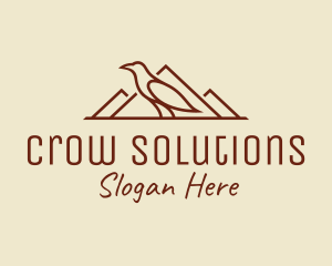 Crow - Nature Mountain Crow logo design