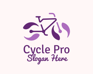 Cycling - Purple Bicycle Marble logo design