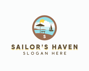 Beach Resort Sailboat logo design