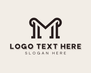 Law Firm - Legal Business Letter M logo design