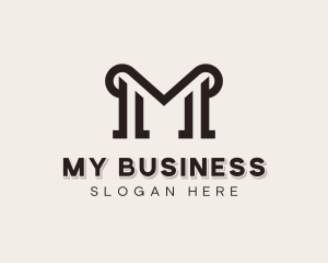 Legal Business Letter M logo design
