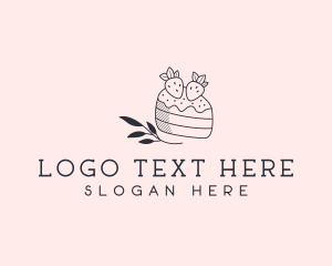 Cake - Strawberry Shortcake Dessert logo design