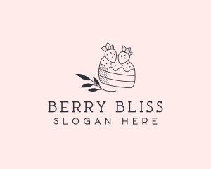 Strawberry - Strawberry Shortcake Dessert logo design