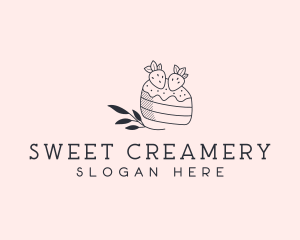 Strawberry Shortcake Dessert logo design