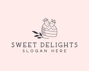 Strawberry Shortcake Dessert logo design