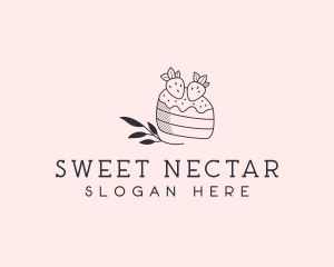 Strawberry Shortcake Dessert logo design