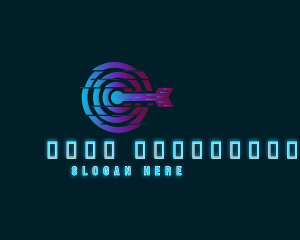 Online - Glitch Arrow Target logo design