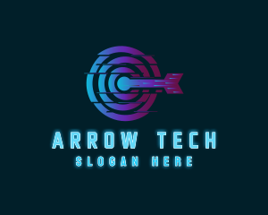 Glitch Arrow Target logo design