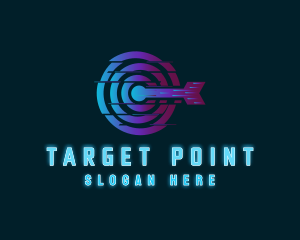 Aim - Glitch Arrow Target logo design