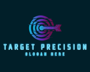 Glitch Arrow Target logo design