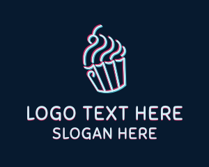 Bakehouse - Cupcake Glitch logo design