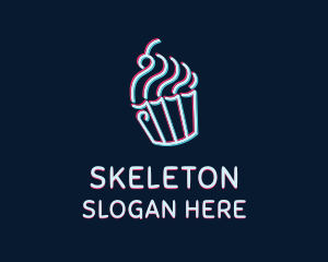 Static Motion - Cupcake Glitch logo design