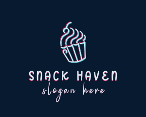 Cupcake Glitch logo design