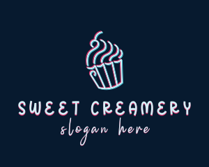 Cupcake Glitch logo design