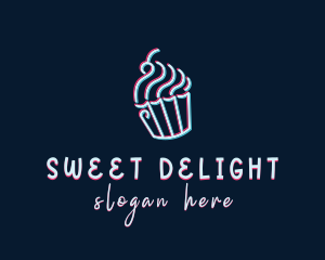 Cupcake Glitch logo design