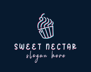 Cupcake Glitch logo design